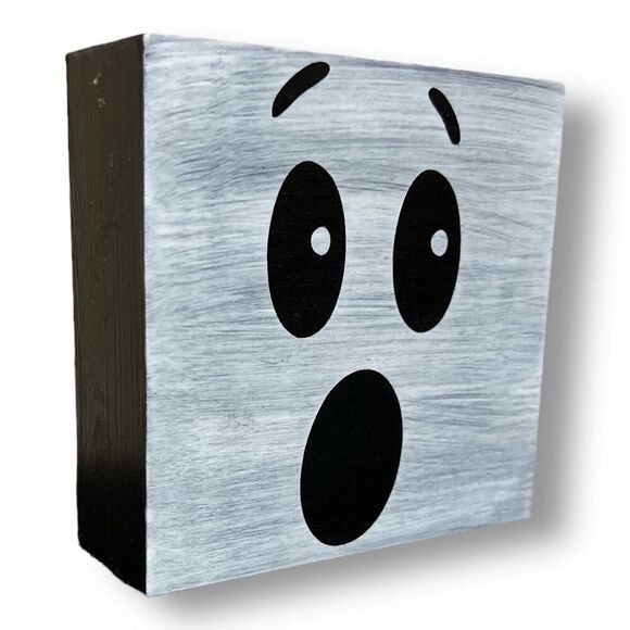 Halloween Box Sign Decor Set Frankenstein/Ghost/Jack-o-lantern Handmade - Picture 3 of 5